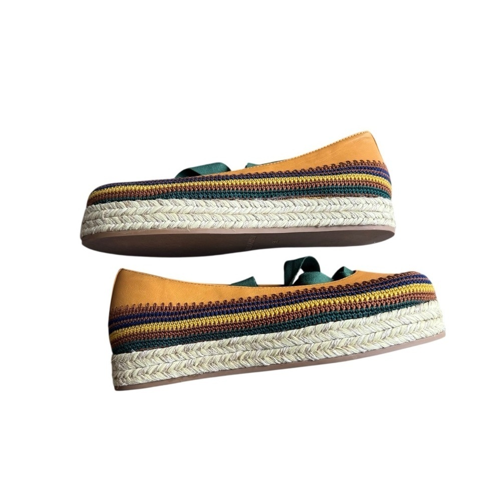 Ulla Johnson - Yelena Crochet Leather Flatform Espadrille Wrap Tie Shoes EU 36 - Picture 9 of 11